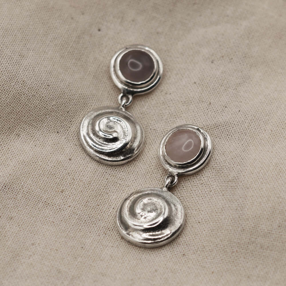 Boucles d'oreilles escargot rose