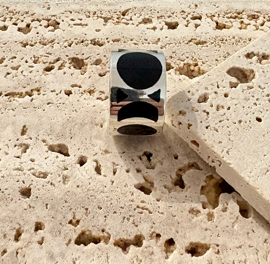 Anello in argento Black & White