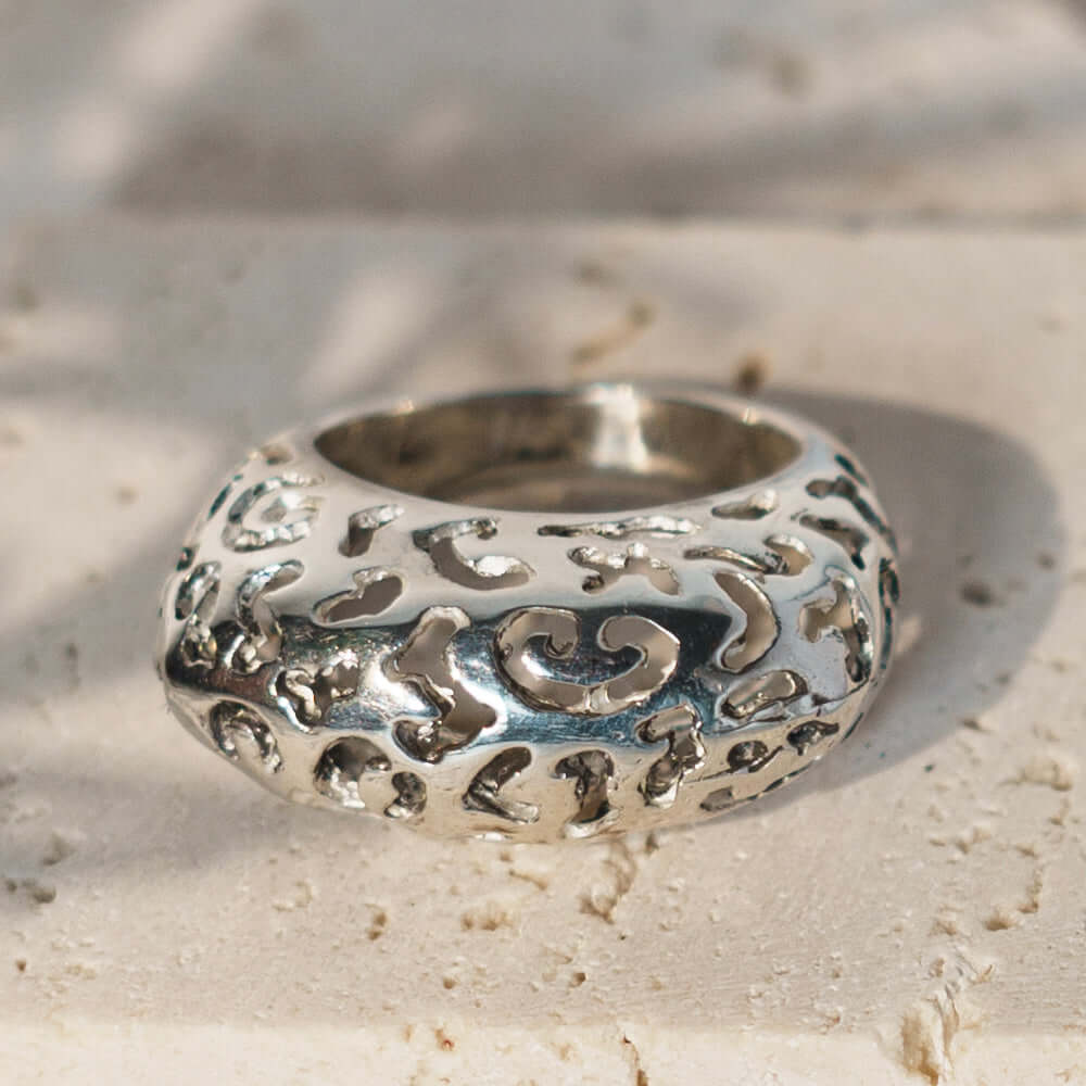 Anello in argento elegante e lavorato a mano Damasco - Milady Gioielli