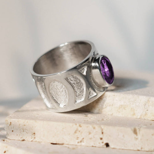 Anello Viola lavorato con la tecnica del traforo- Milady Gioielli