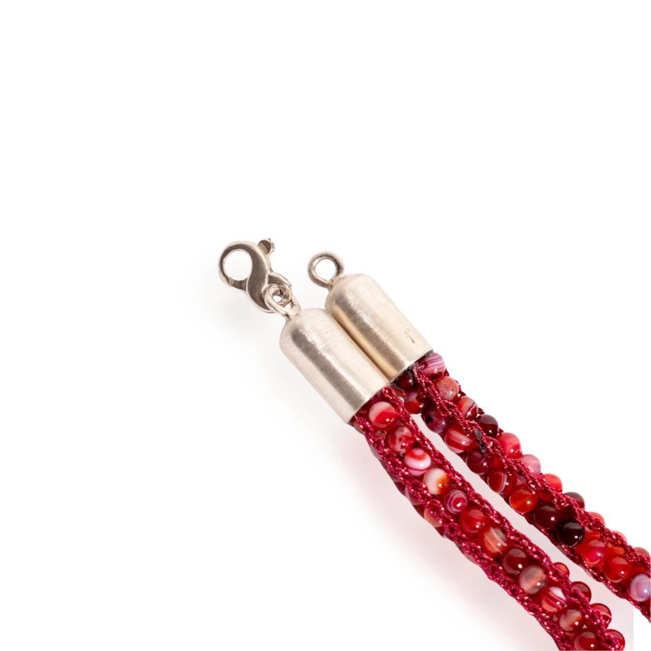 Collana Agata Fucsia Striata - Milady Gioielli