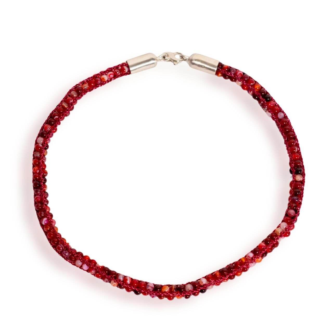 Collana Agata Fucsia Striata - Milady Gioielli