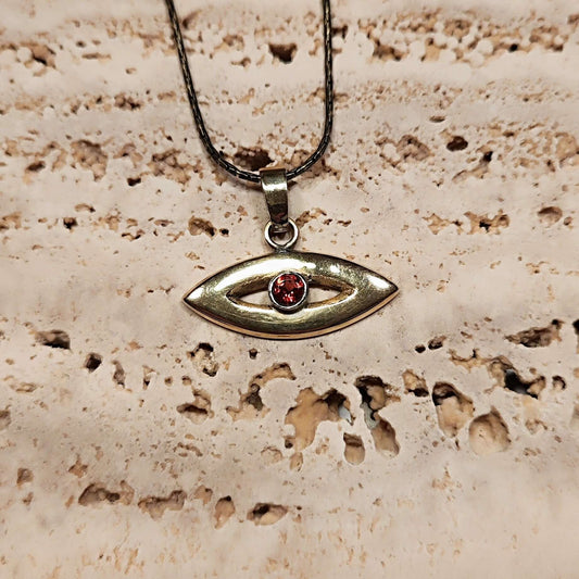 Pendente in bronzo e argento con granato Iride