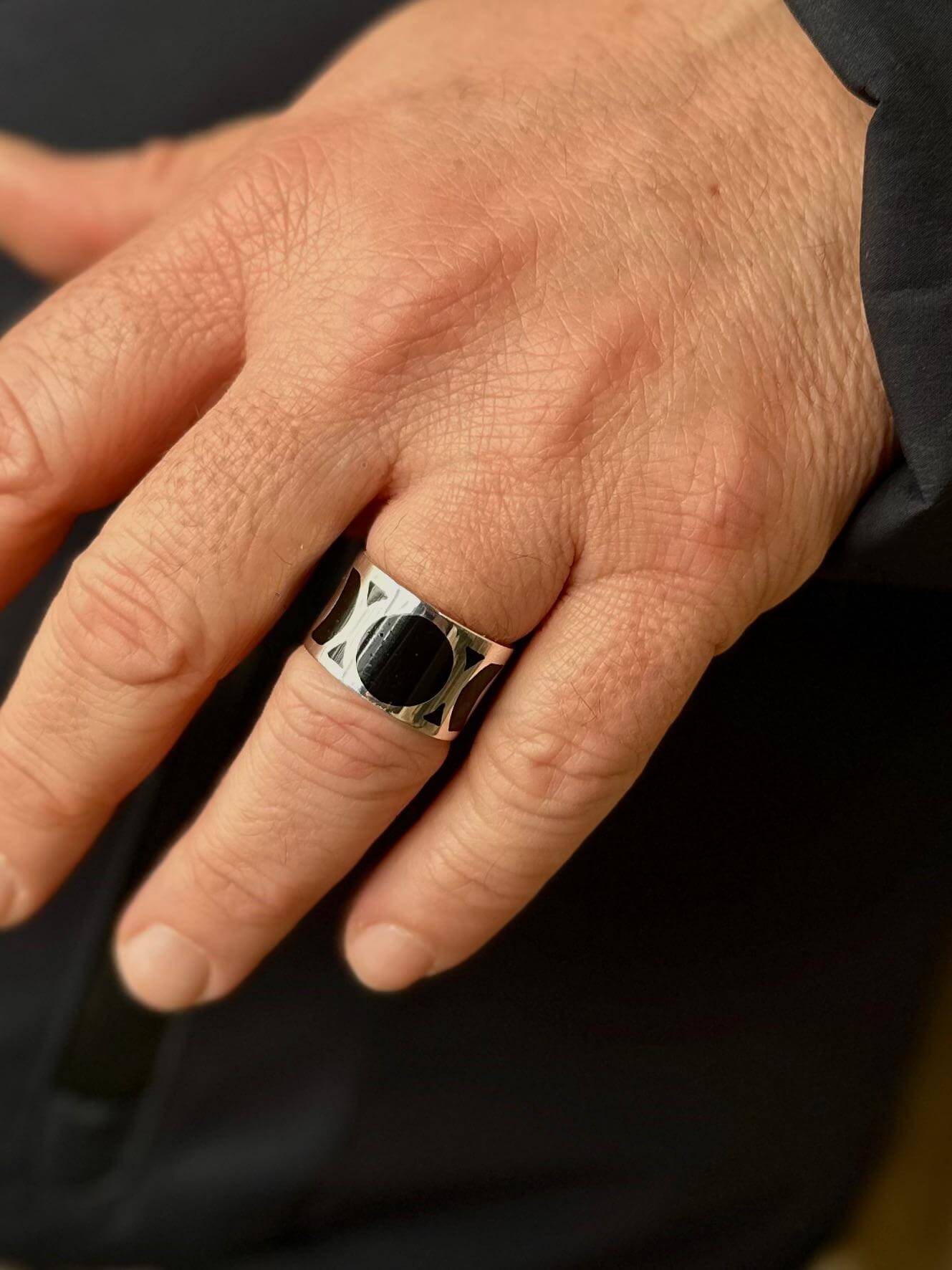 Anello in argento Black & White