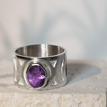 Anello in argento Viola ametista elegante e raffinato- Milady Gioielli
