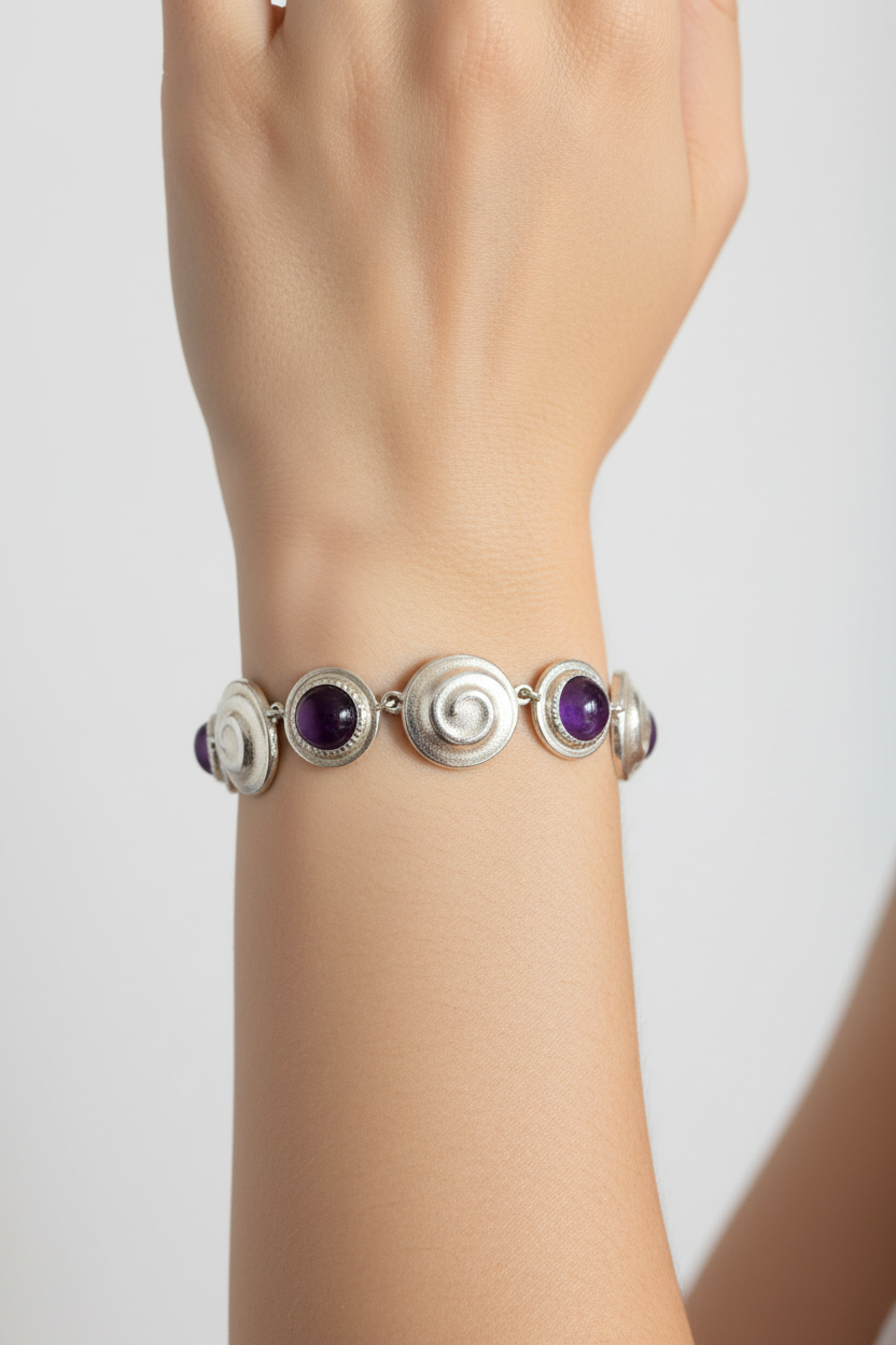 Bracciale Chiocciole Viola indossato