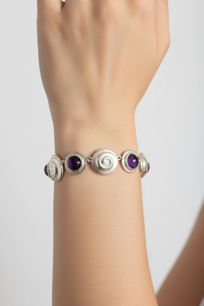 Bracciale Chiocciole Viola indossato