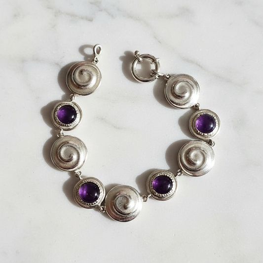 Bracciale Chiocciole Viola — marmo bianco