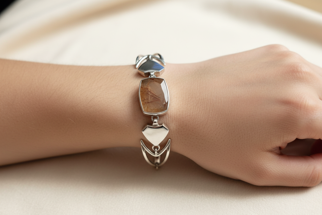 Bracciale in argento Venere con Agata indiana