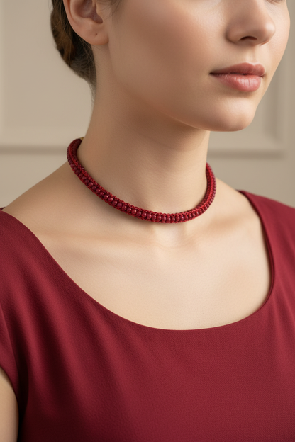 Collana Giada Rubellite indossata