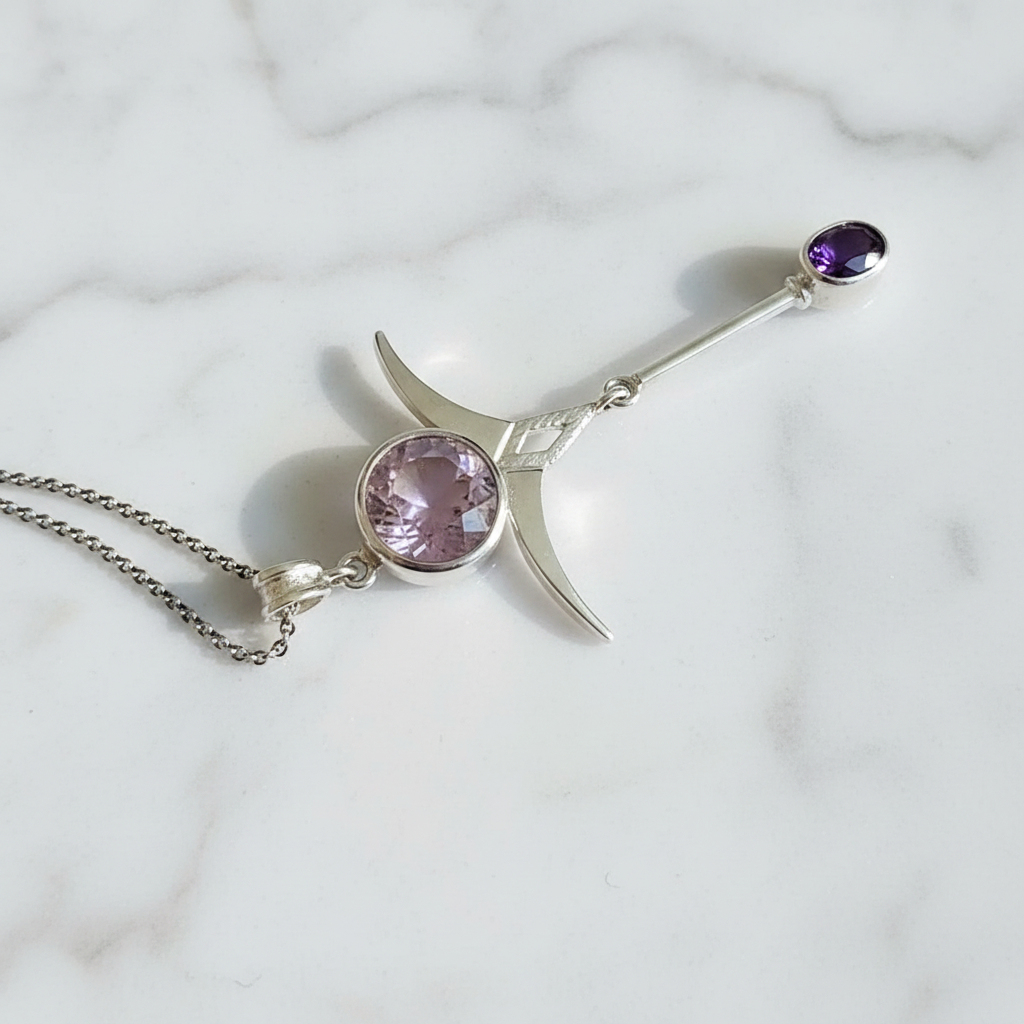 Pendente Rose de France — dettaglio marmo bianco
