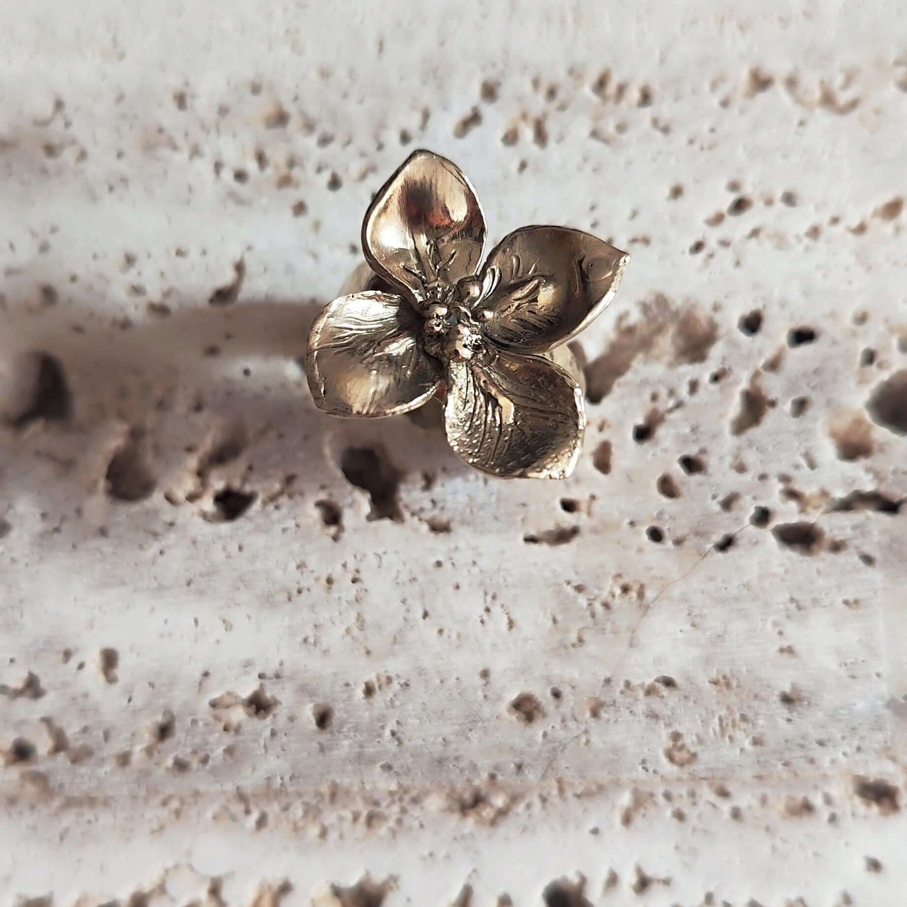 Anello in bronzo floreale Primula - Milady Gioielli