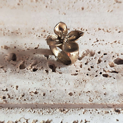 Anello in bronzo floreale Primula - Milady Gioielli