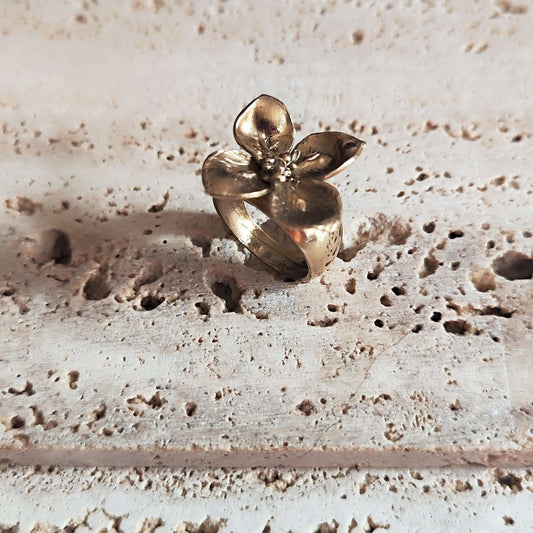 Anello in bronzo floreale Primula - Milady Gioielli