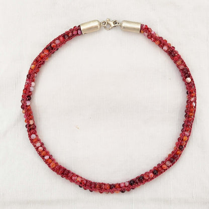 Striped Fuchsia Agate Necklace